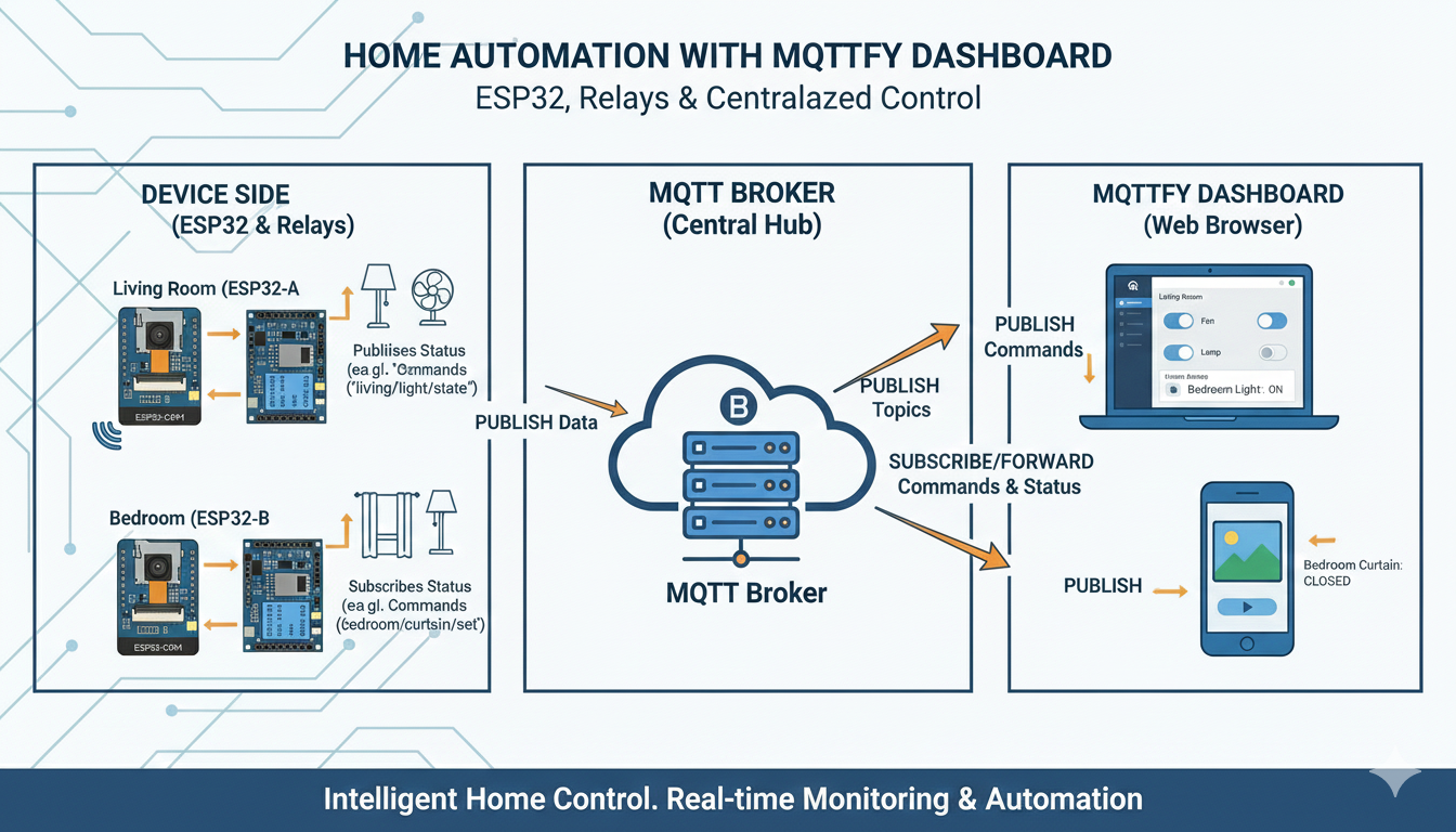Wireless Home Automation: Control Relays with ESP32 and MQTTfy Dashboard